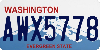 WA license plate AWX5778