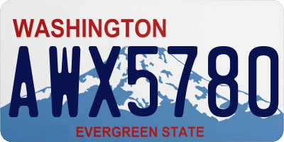 WA license plate AWX5780