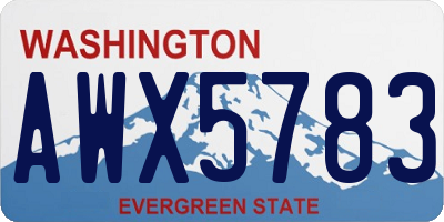 WA license plate AWX5783