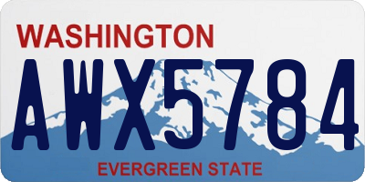 WA license plate AWX5784