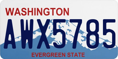 WA license plate AWX5785