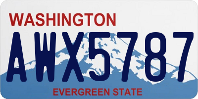 WA license plate AWX5787