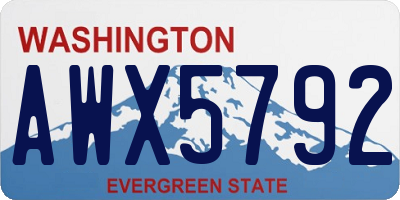 WA license plate AWX5792