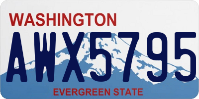 WA license plate AWX5795