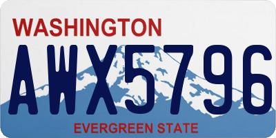 WA license plate AWX5796