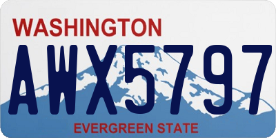 WA license plate AWX5797