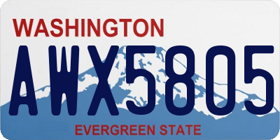 WA license plate AWX5805
