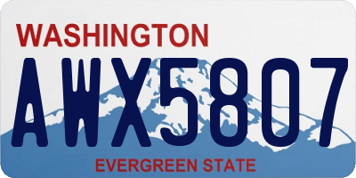 WA license plate AWX5807