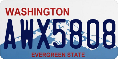WA license plate AWX5808