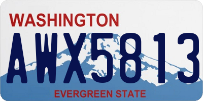 WA license plate AWX5813