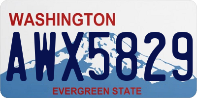 WA license plate AWX5829