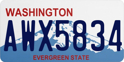 WA license plate AWX5834