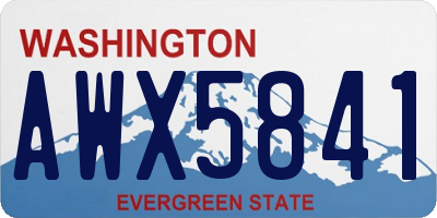 WA license plate AWX5841