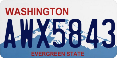 WA license plate AWX5843