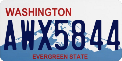 WA license plate AWX5844