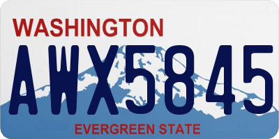WA license plate AWX5845