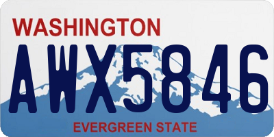 WA license plate AWX5846