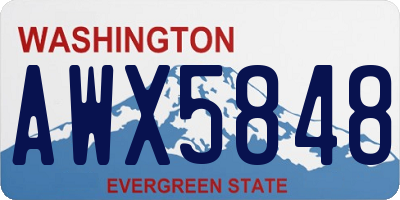 WA license plate AWX5848
