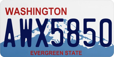 WA license plate AWX5850