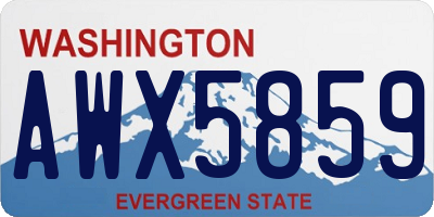 WA license plate AWX5859