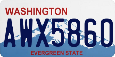 WA license plate AWX5860