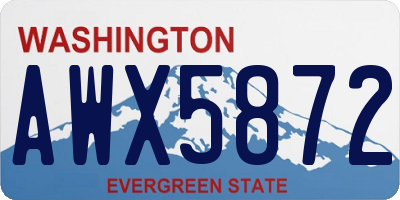 WA license plate AWX5872