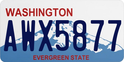 WA license plate AWX5877
