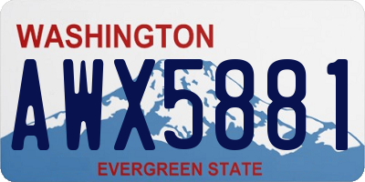 WA license plate AWX5881