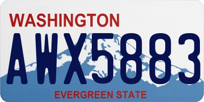 WA license plate AWX5883