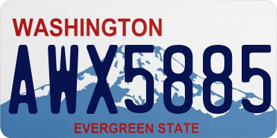WA license plate AWX5885