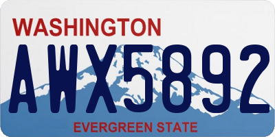 WA license plate AWX5892