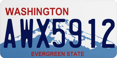 WA license plate AWX5912