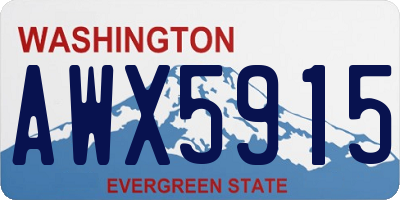 WA license plate AWX5915