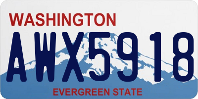 WA license plate AWX5918