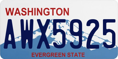 WA license plate AWX5925