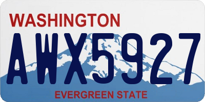 WA license plate AWX5927