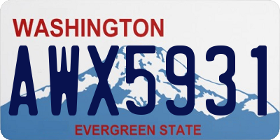 WA license plate AWX5931