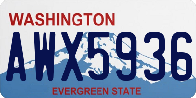 WA license plate AWX5936