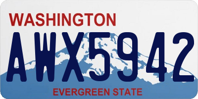 WA license plate AWX5942