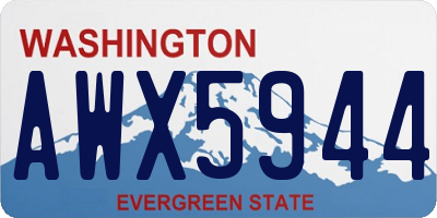 WA license plate AWX5944