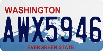 WA license plate AWX5946