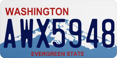 WA license plate AWX5948