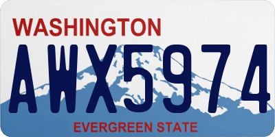 WA license plate AWX5974
