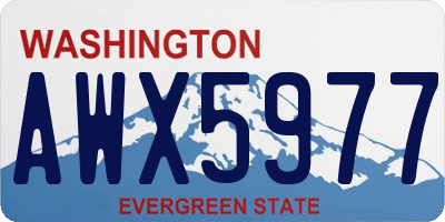 WA license plate AWX5977