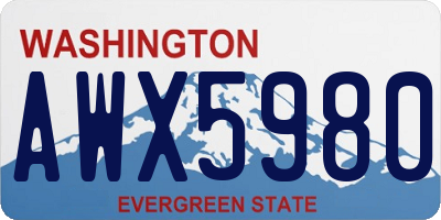 WA license plate AWX5980