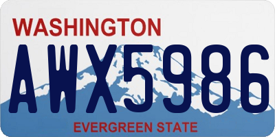 WA license plate AWX5986