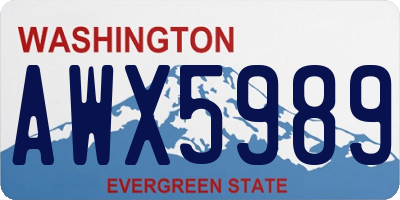 WA license plate AWX5989