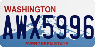 WA license plate AWX5996