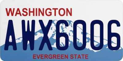 WA license plate AWX6006