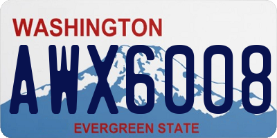 WA license plate AWX6008